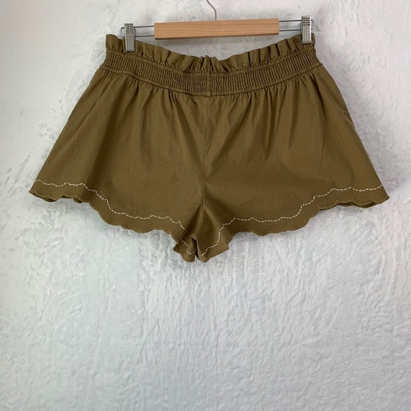 Anthropologie Scallop Hem Elastic Waist Shorts in Moss Sz XS - Picture 9 of 15